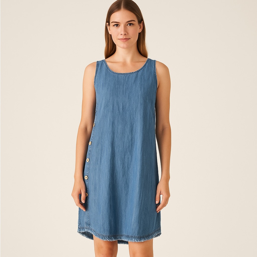 Universal Thread Denim Tank Dress with Side Button Detail Large Women’s Mini